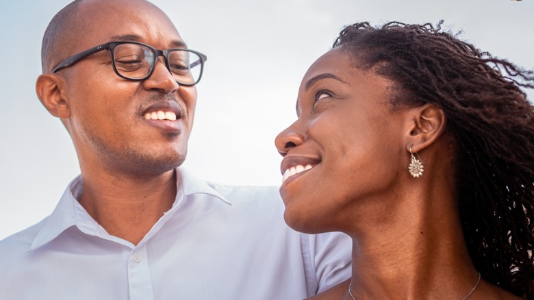 Couple smiling at each other