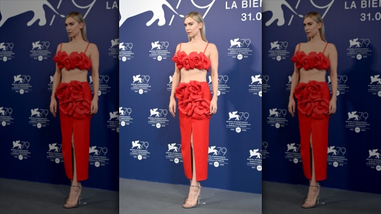 Vanessa kirby wearing rose outfit