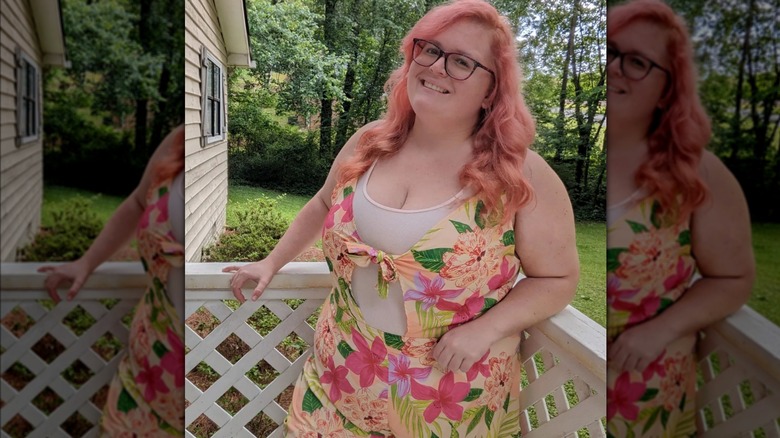 Curly rose gold hair