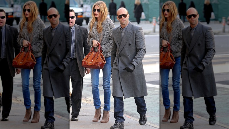 Rosie Huntington-Whiteley and Jason Statham on February 22, 2012