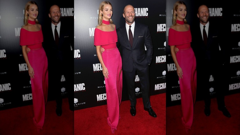 Rosie Huntington-Whiteley and Jason Statham on August 22, 2016