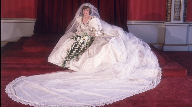 Princess Diana in her wedding portrait.