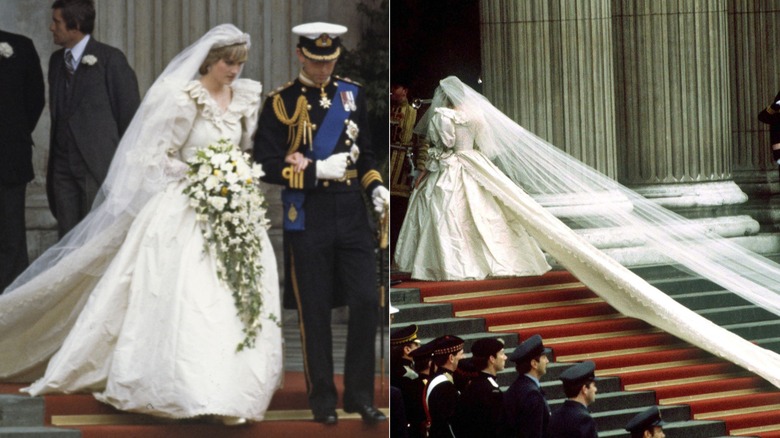 Princess Diana and Prince Charles on their wedding day in 1981