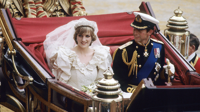 Princess Diana and Prince Charles on their wedding day in 1981