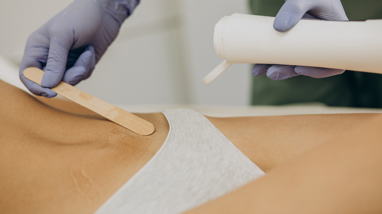 woman getting bikini wax