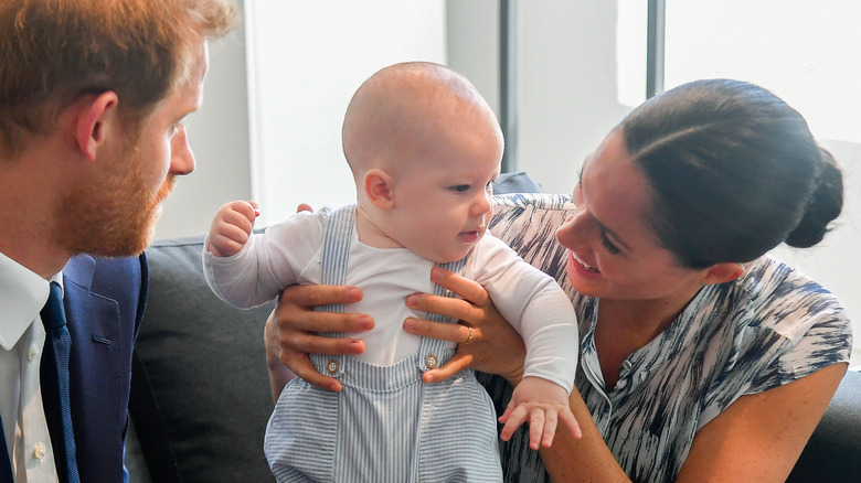 Prince Harry and Meghan Markle with Prince Archie