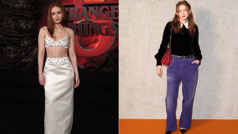 Sadie Sink in 2025 in a set and a preppy outfit