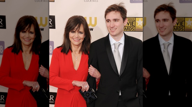 Sally Field and her son Sam Greisman attend the Critics' Choice Movie Awards in 2013