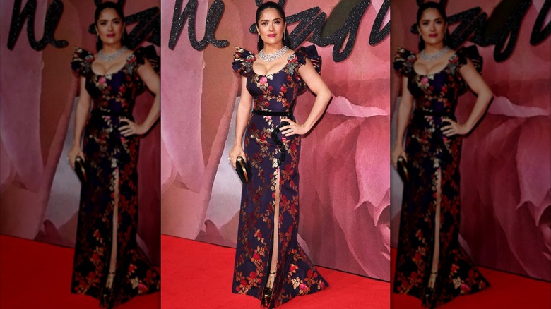Salma Hayek at the British Fashion Awards in London in December 2016
