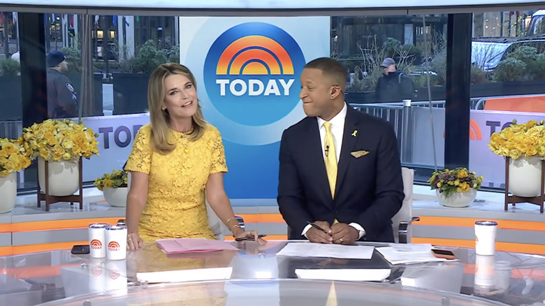 Savannah Guthrie and Craig Melvin introduce the beginning of the Today show morning program