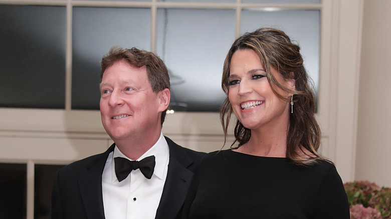 Michael Feldman and Savannah Guthrie arrive at a gala event