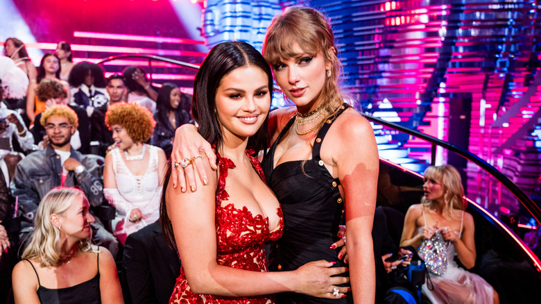 Selena Gomez and Taylor Swift in 2023.