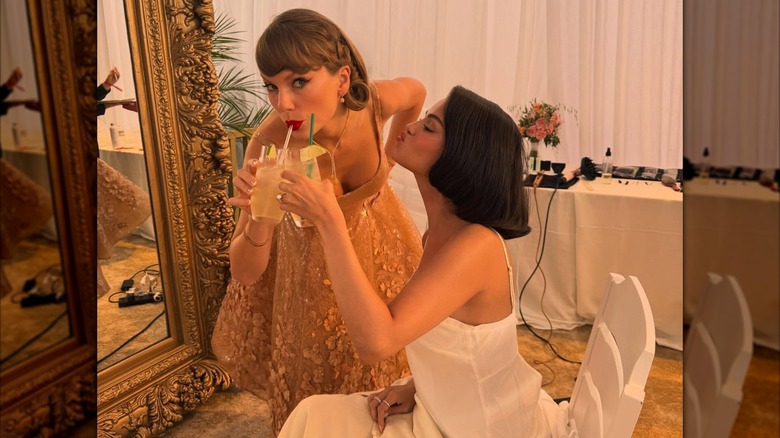 Selena Gomez and Taylor Swift at Gomez's 2025 wedding.