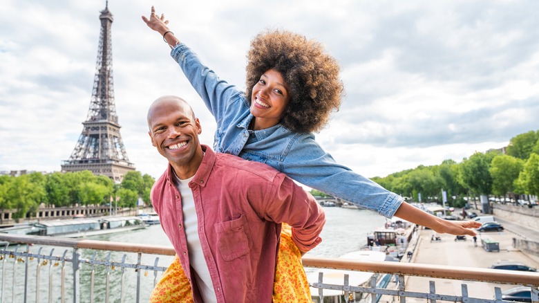 couple near Eiffel Tower