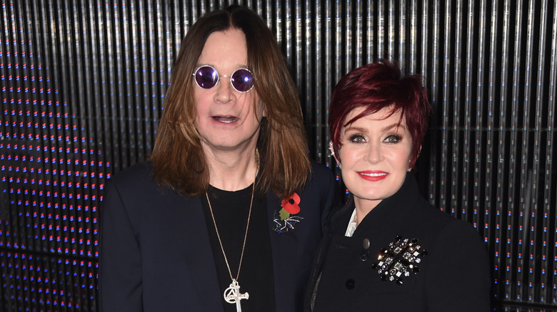 Ozzy Osbourne and Sharon Osbourne pose together