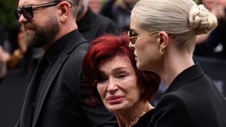 Sharon Osbourne crying at Ozzy Osbourne's funeral