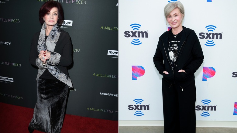 Side by side: Sharon Osbourne posing alone in 2019 and 2020
