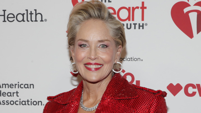 Sharon Stone poses at a Heart Association event