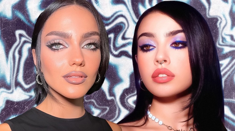 Two women wearing shimmery makeup