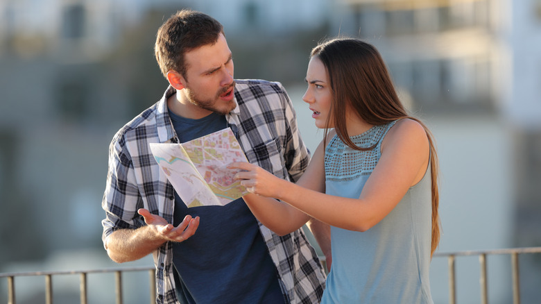 couple fighting on vacation