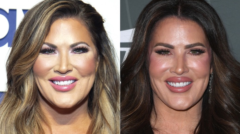 Emily Simpson in 2022 and 2025