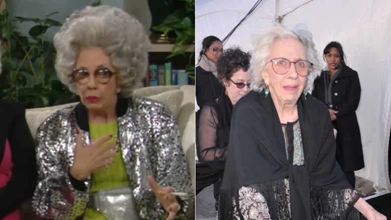 Split image of Ann Morgan Guilbert on The Nanny and at the 2011 Independent Spirit Awards