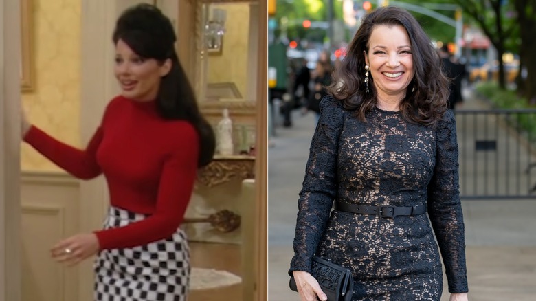 Split image of Fran Drescher as Fran Fine and Drescher at the 2026 New York City Ballet Spring Gala