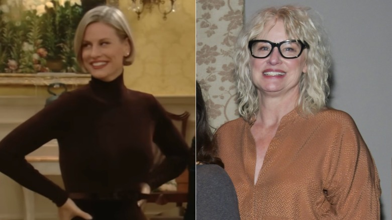 Split image of Lauren Lane on The Nanny and with the cast of The Nanny during a 2019 reunion