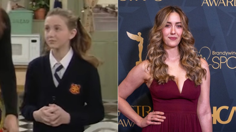 Split image of Madeline Zima on The Nanny attending the 2026 Astra TV Awards