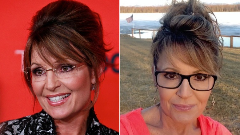 Sarah Palin at an event in 2010 and 11 years later in Alaska