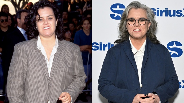 Side-by-side photos of Rosie O'Donnell from 1995 and 2026