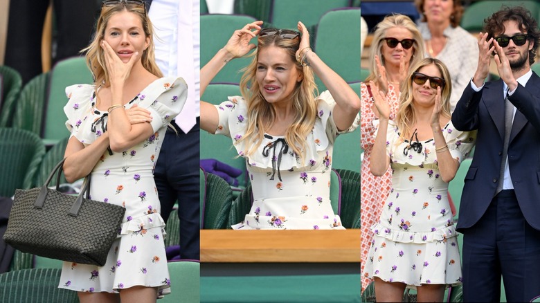 Sienna Miller at day nine of the Wimbledon Tennis Championships in London in July 2025