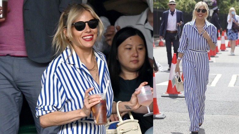 Sienna Miller at day seven of the Wimbledon Tennis Championships in London in July 2021