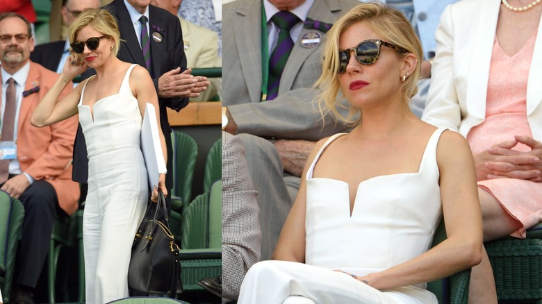 Sienna Miller at day 11 of the Wimbledon Tennis Championships in London in July 2015