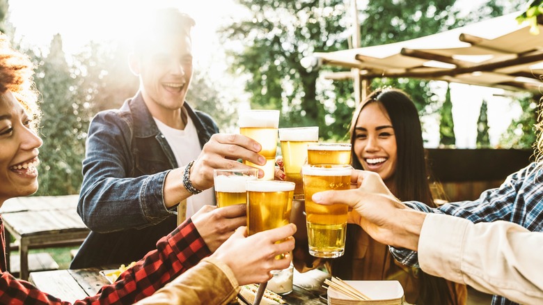 group drinking together
