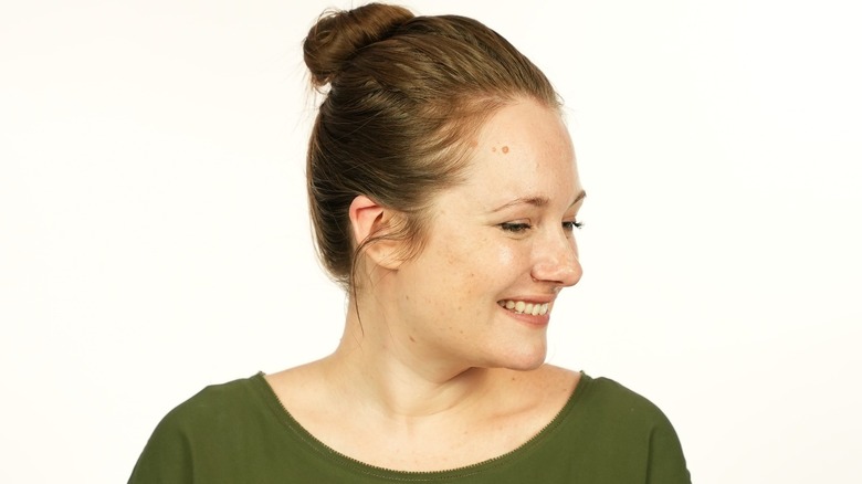 Elise Walker wearing bun hairstyle
