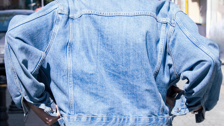 back of denim jacket