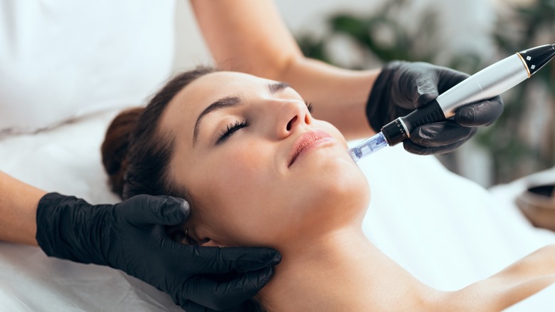 woman getting facial injections