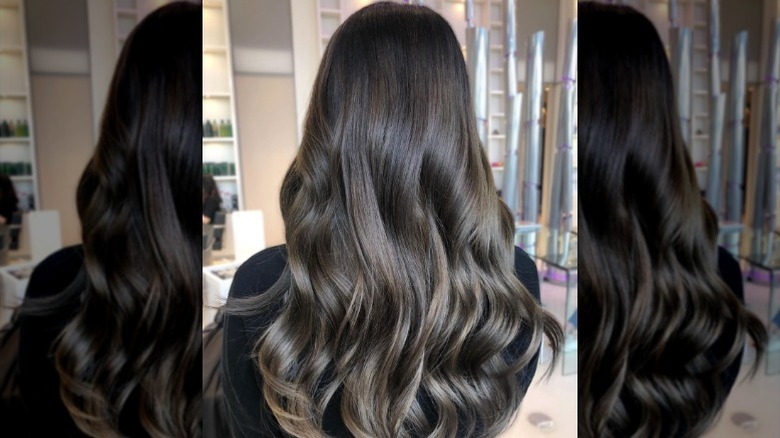 Ashy brown hair and balayage