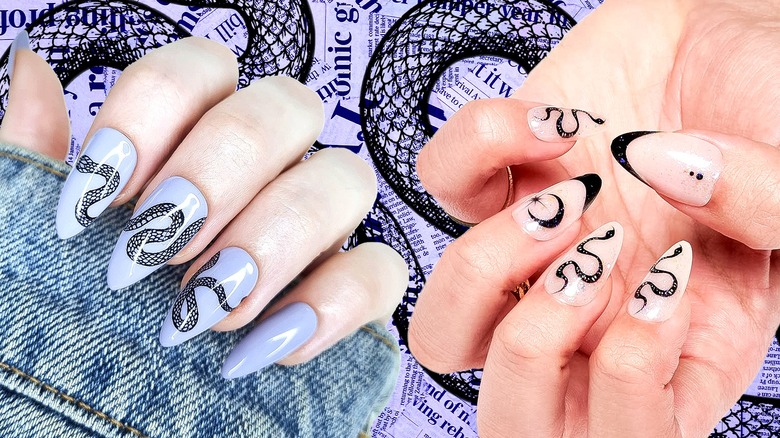 Women with snake nails