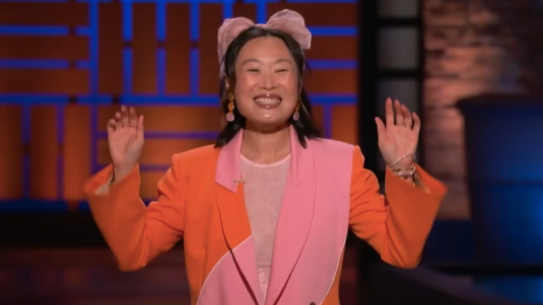 Sock Candy founder Mary Gui on the set of "Shark Tank"