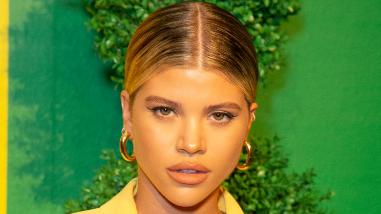 Sofia Richie Grainge poses with slicked hair