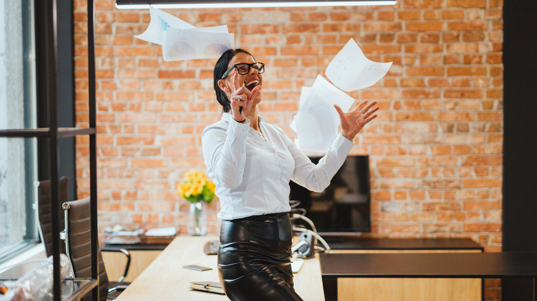Woman quitting job