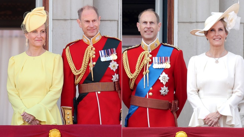 Edward, Duke of Edinburgh and Sophie, Duchess of Edinburgh at Trooping The Colour in 2024 and 2023
