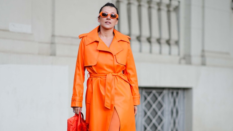 bright monochrome orange outfit