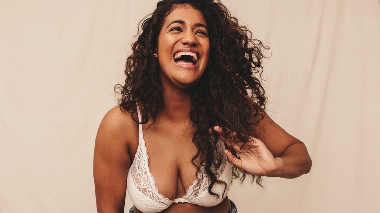 woman in bra