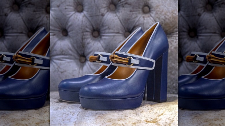platform navy heels