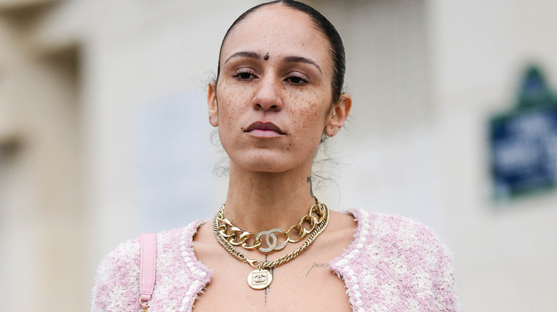 woman with freckles on face