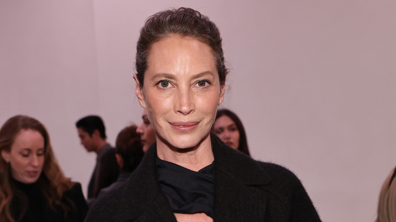 Christy Turlington wearing all black