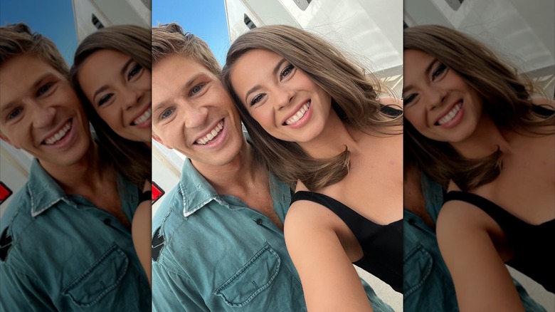 Bindi Irwin and Robert Irwin pose for a selfie